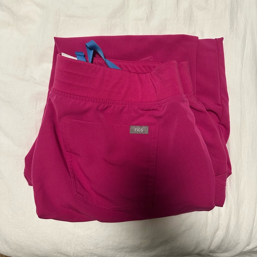 Figs Pink scrubs with Elastic Waistband